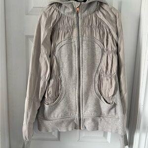 Lululemon Special Edition Rare Grey Tencel Ruching Scuba Hoodie